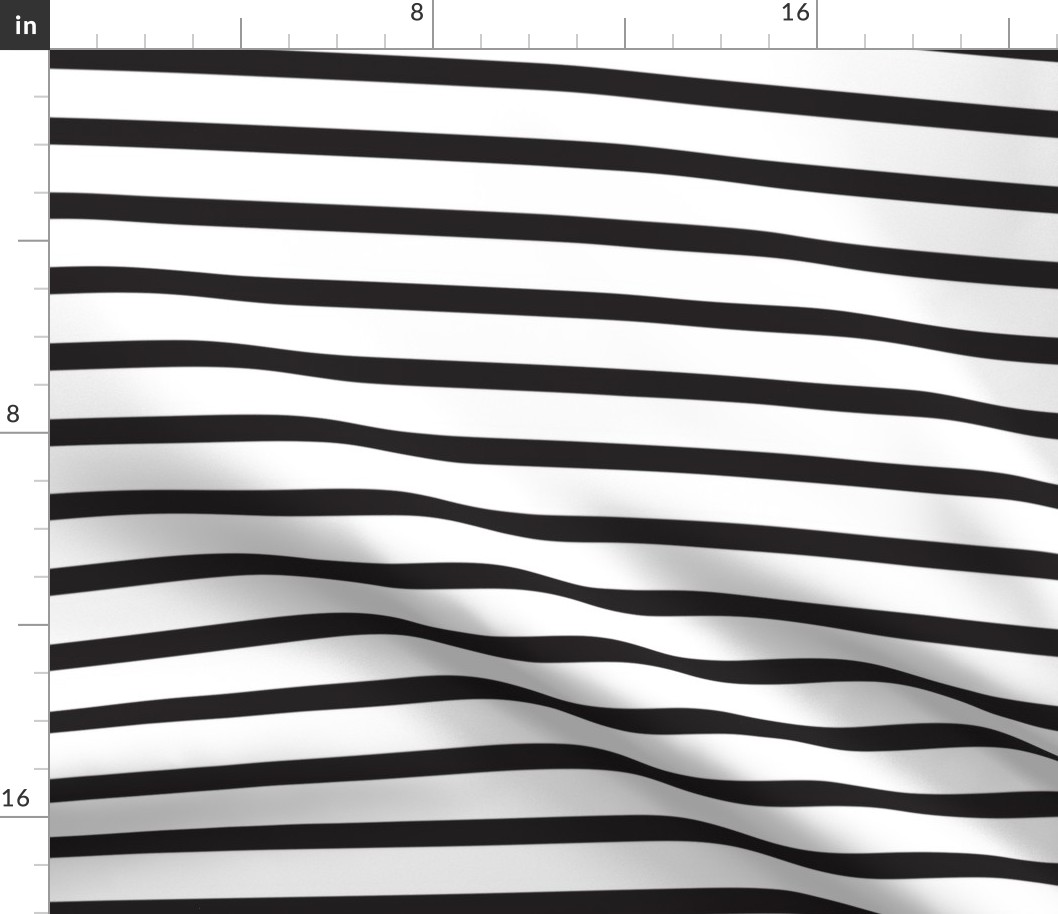 Black and White Stripes Horizontal