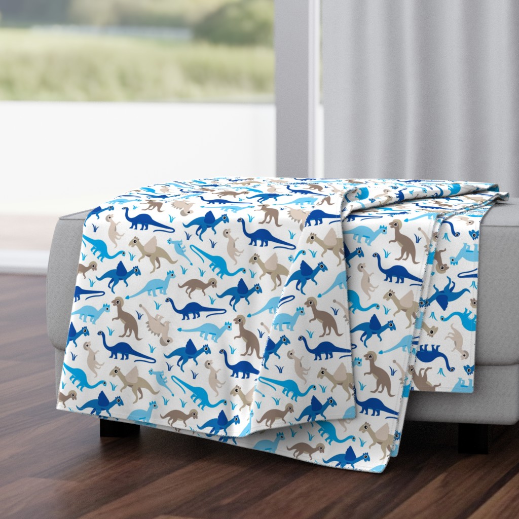 Baby blue Dinosaur cool tossed dino print for boys