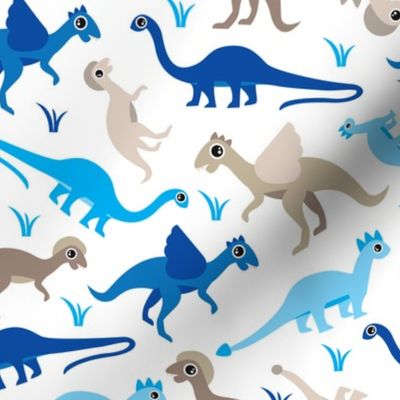 Baby blue Dinosaur cool tossed dino print for boys