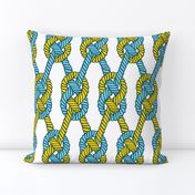 sailors knots - yellow and blue