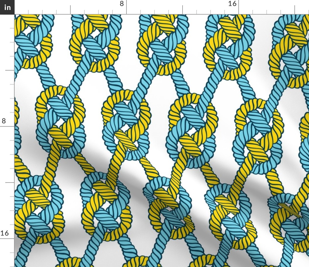 sailors knots - yellow and blue