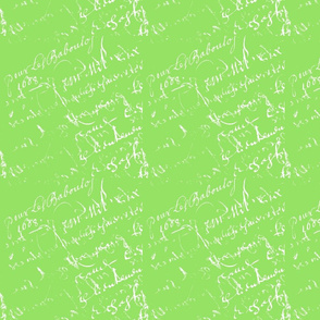 French Script apple green