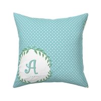 Custom Laurel Monogram in Turquoise and Apple Green