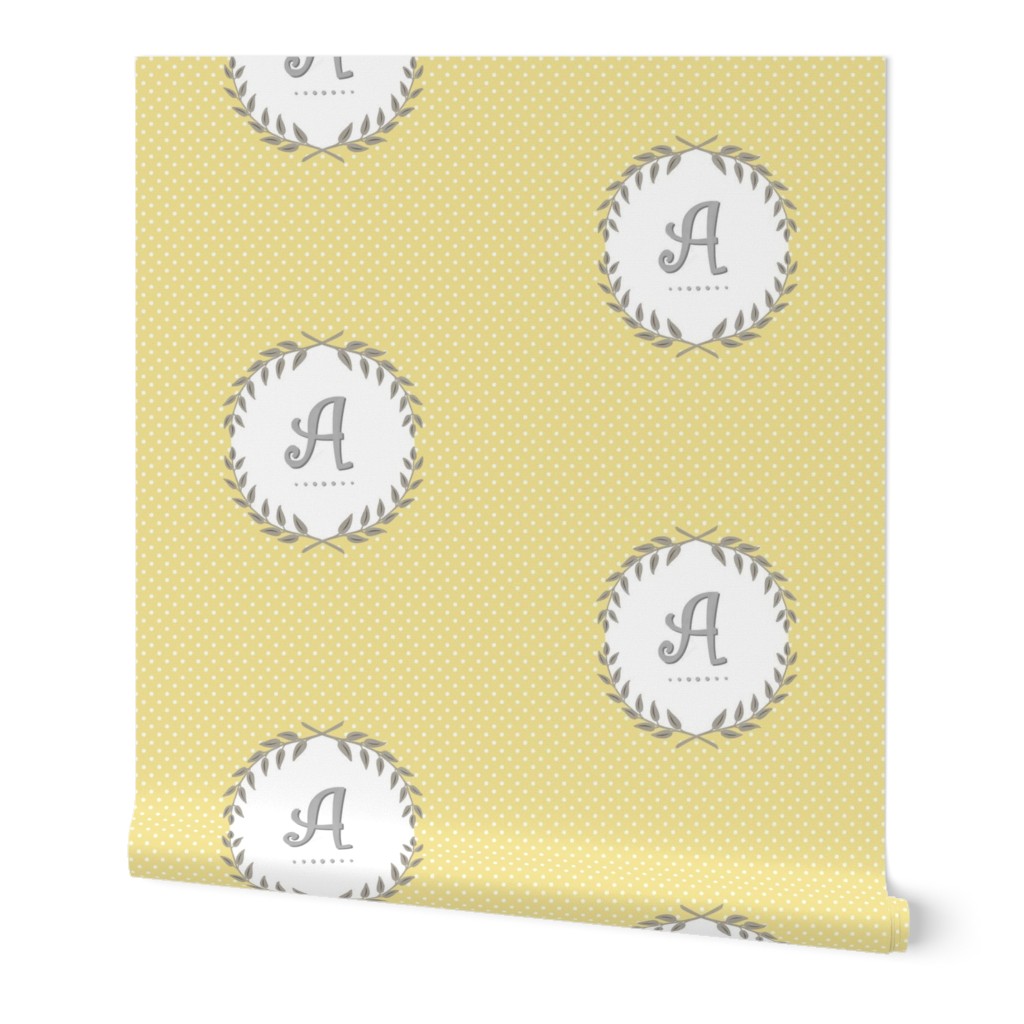 Customizable Sunshine and Cloud Laurel Monogram / Initial