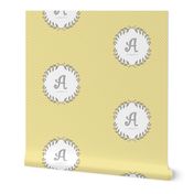 Customizable Sunshine and Cloud Laurel Monogram / Initial