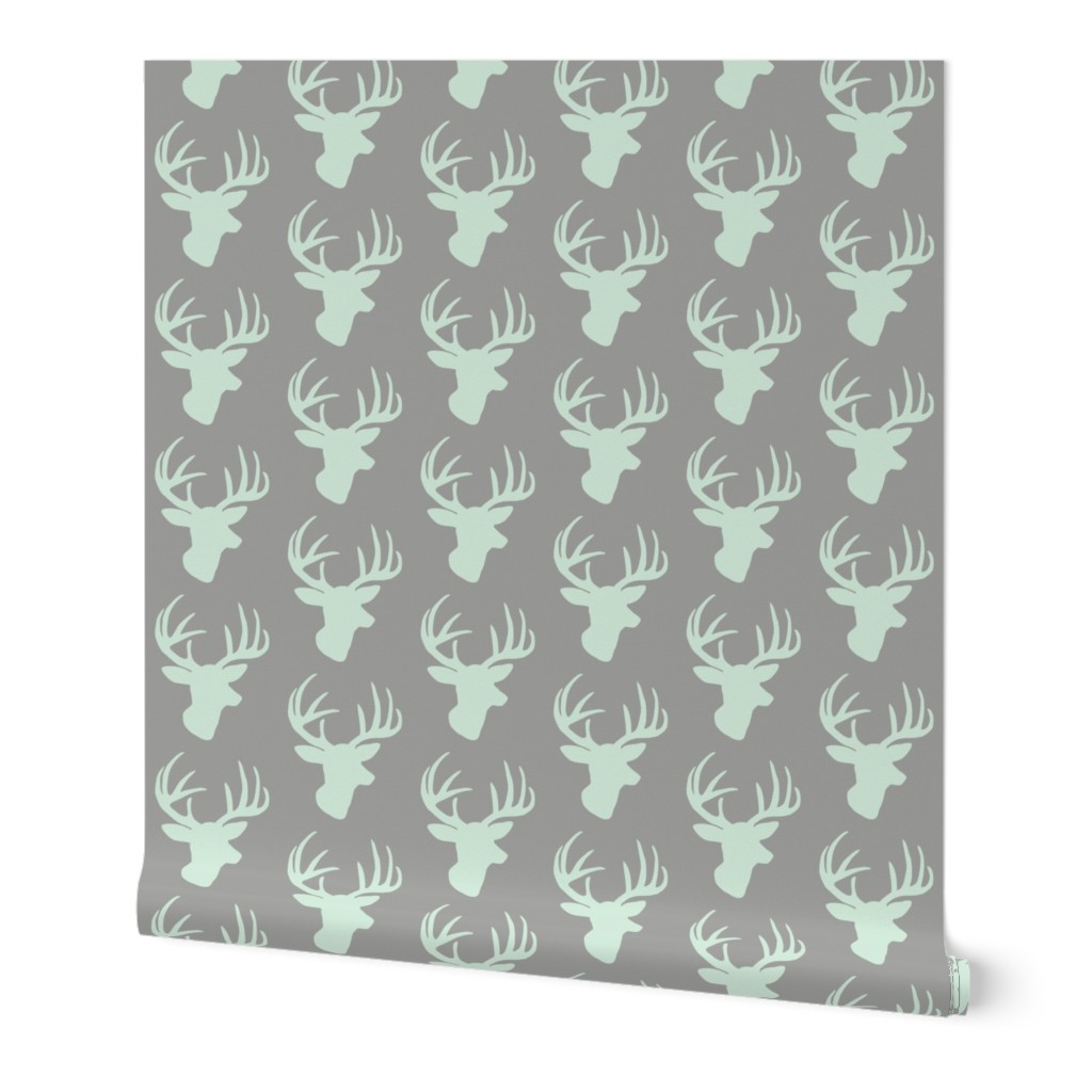 Mint deer on grey