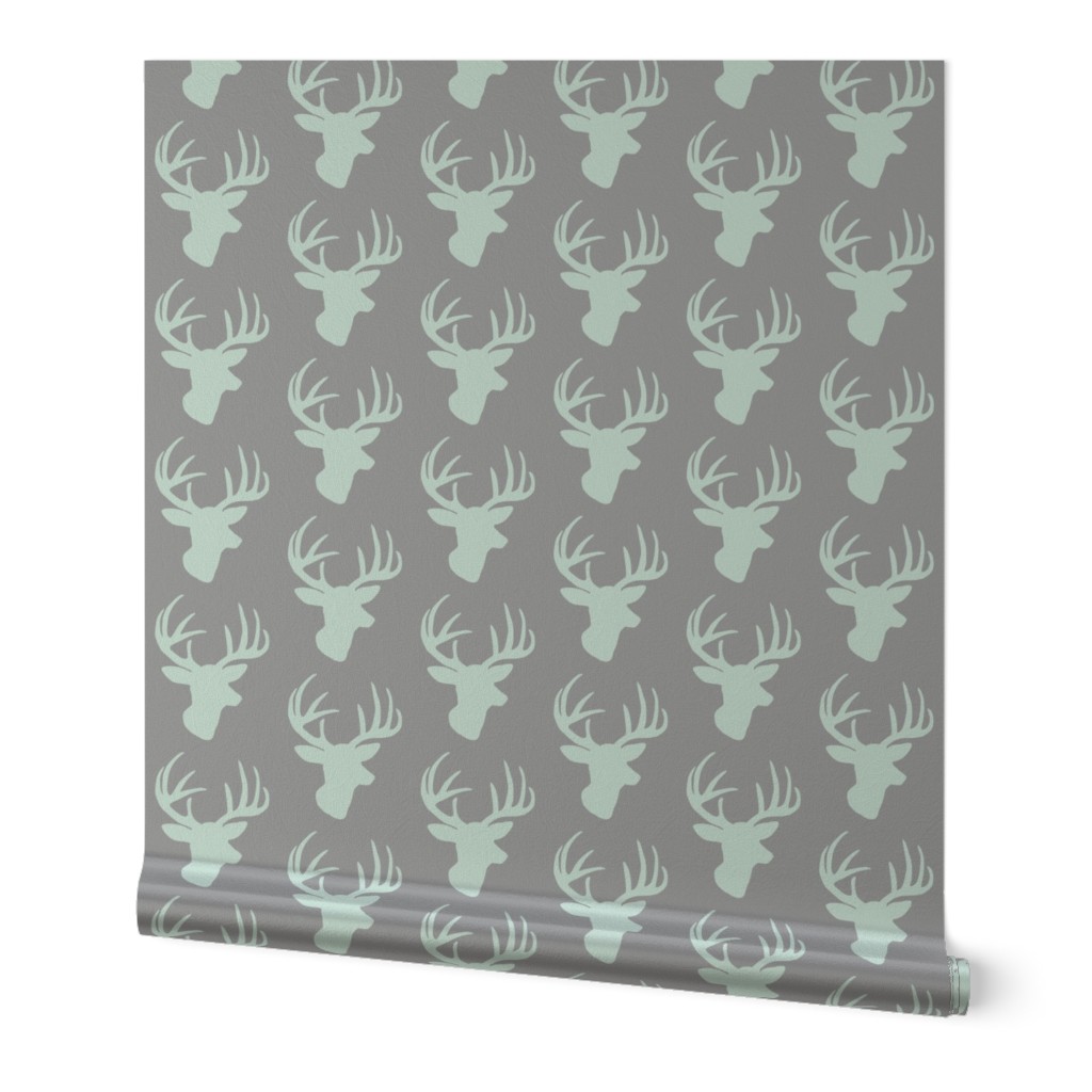 Mint deer on grey