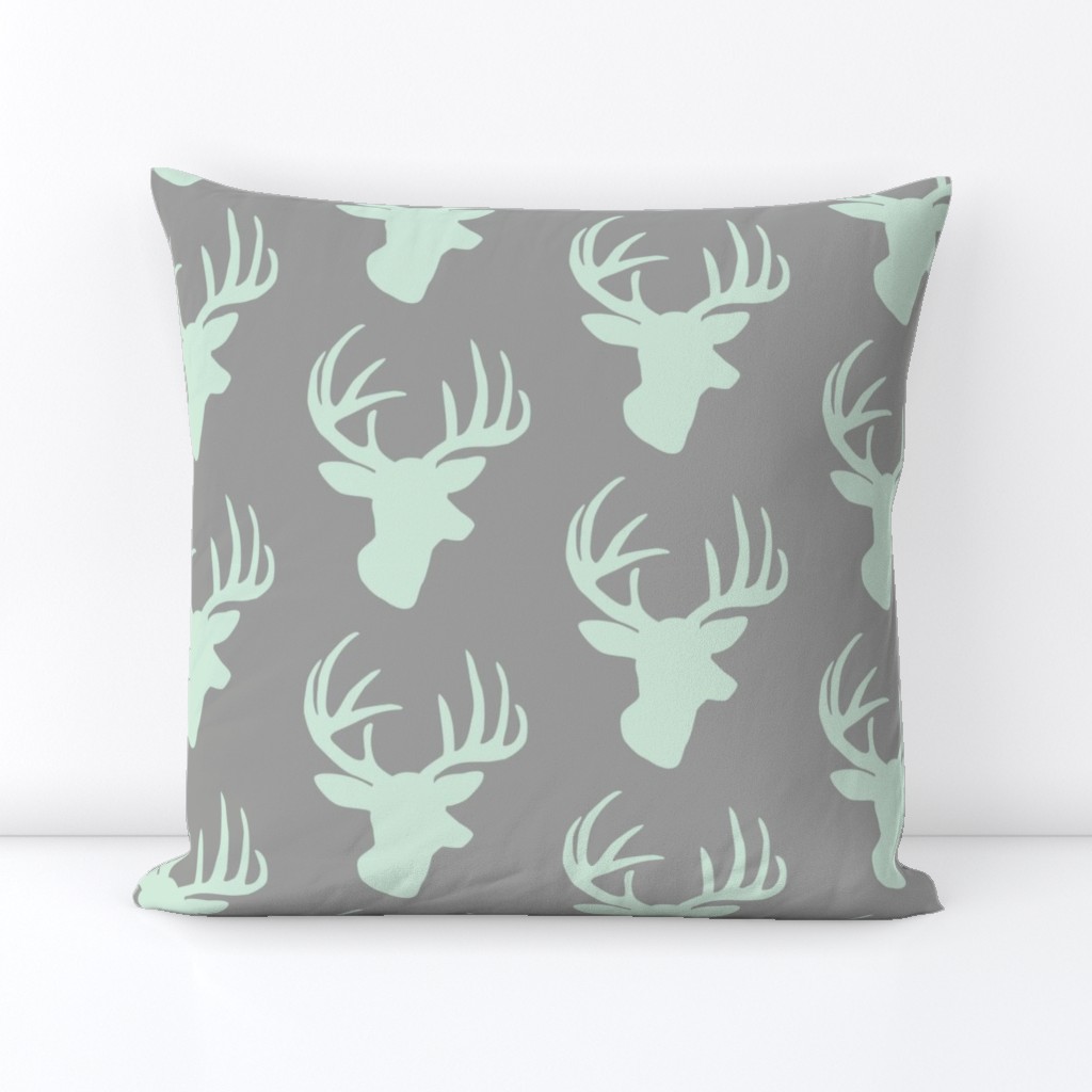 Mint deer on grey