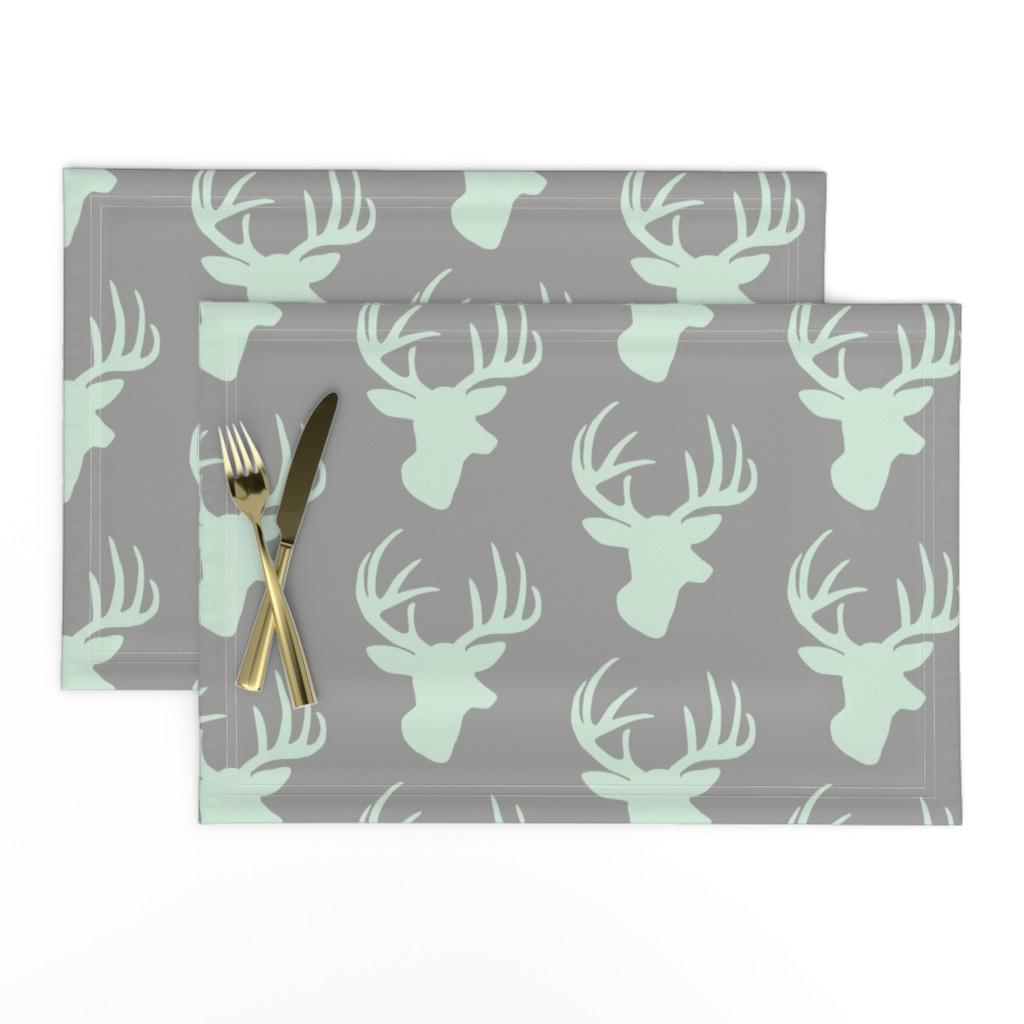 Mint deer on grey