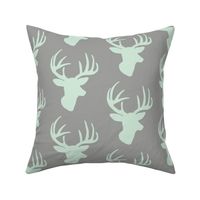 Mint deer on grey