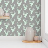 Mint deer on grey