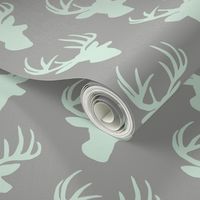 Mint deer on grey