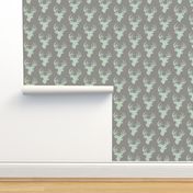 Mint deer on grey