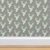 Mint deer on grey