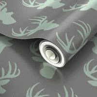 Mint deer on grey