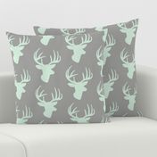 Mint deer on grey