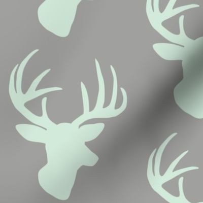 Mint deer on grey