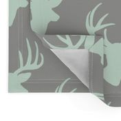 Mint deer on grey