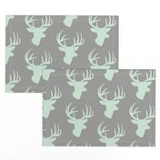 Mint deer on grey