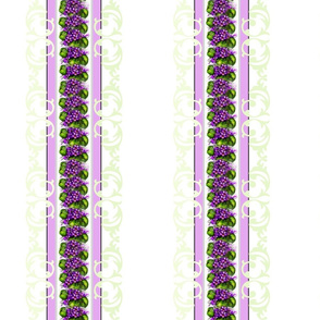 Violets and Brocade Stripe