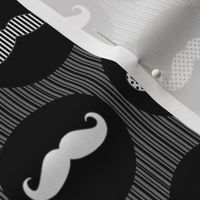 Nice Tache Moustache Mustache Black and Grey Print