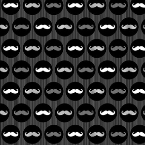 Nice Tache Moustache Mustache Black and Grey Print