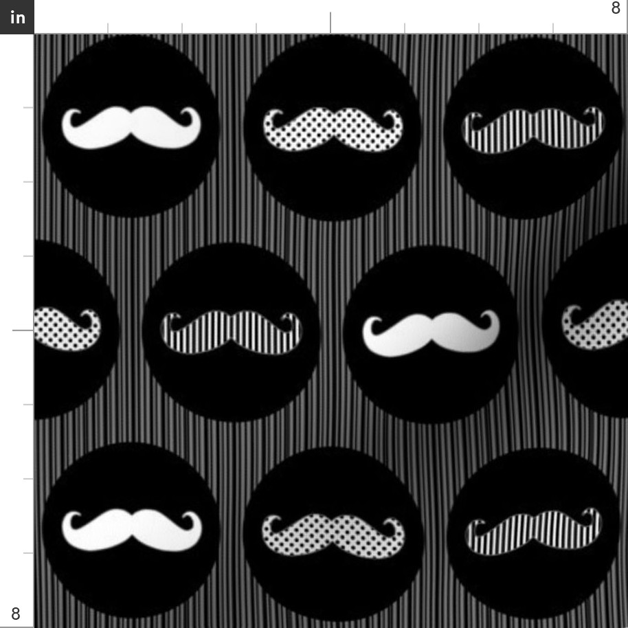 Nice Tache Moustache Mustache Black and Fabric | Spoonflower