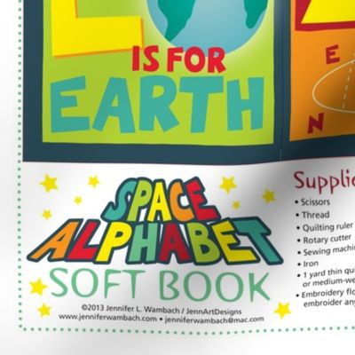 Space Alphabet cloth book