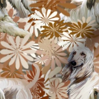 afghan hound  floral fantasy