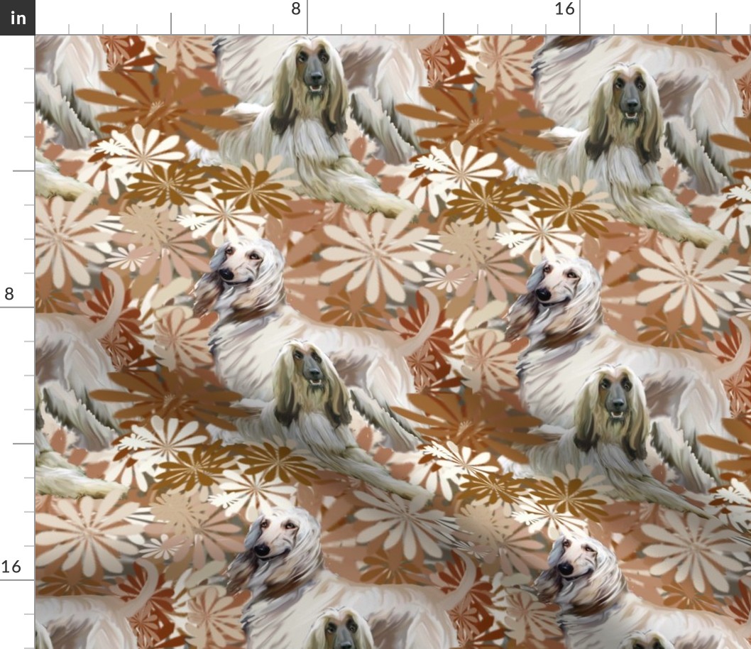 afghan hound  floral fantasy