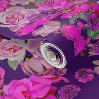 Vintage inspired floral in Hot Pink and Eggplant