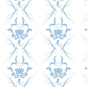 water damask blue