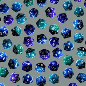 d20 gamer dice blue