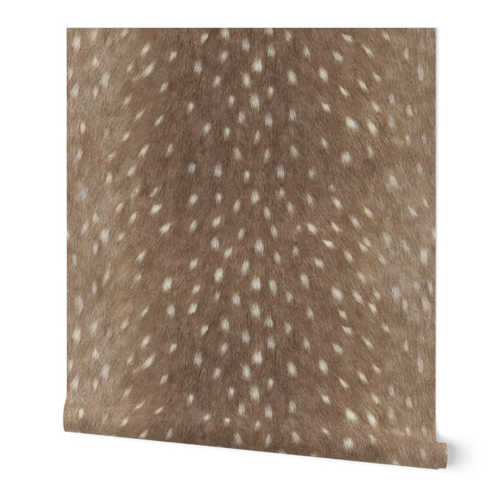 Soft Deer Hide Fabric and Wallpaper in Taupe