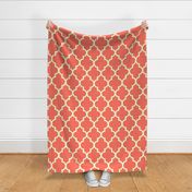 Quatrefoil in Coral and Gold