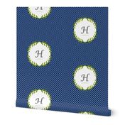 Customizable Laurel Monogram in Apple Green and Navy