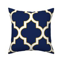 Quatrefoil in Navy and Gold