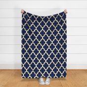 Quatrefoil in Navy and Gold