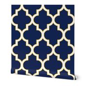 Quatrefoil in Navy and Gold