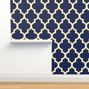 Quatrefoil in Navy and Gold