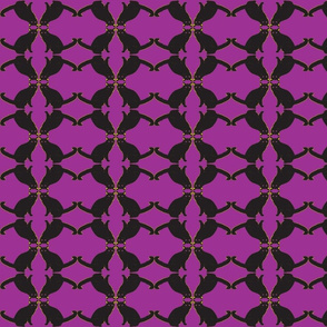 batty cat purple green