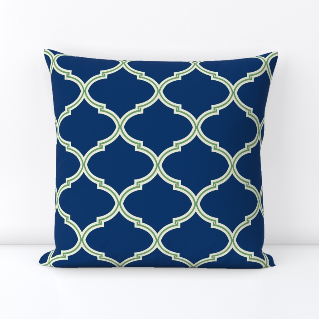 Lily Trellis in Preppy Apple Green and Navy 