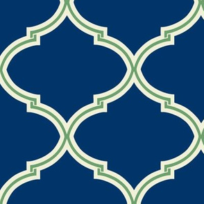 Lily Trellis in Preppy Apple Green and Navy 