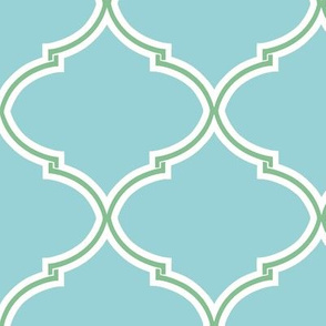 Lily Trellis in Turquoise and Apple Green