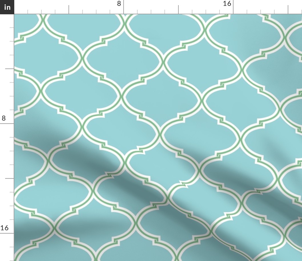 Lily Trellis in Turquoise and Apple Green