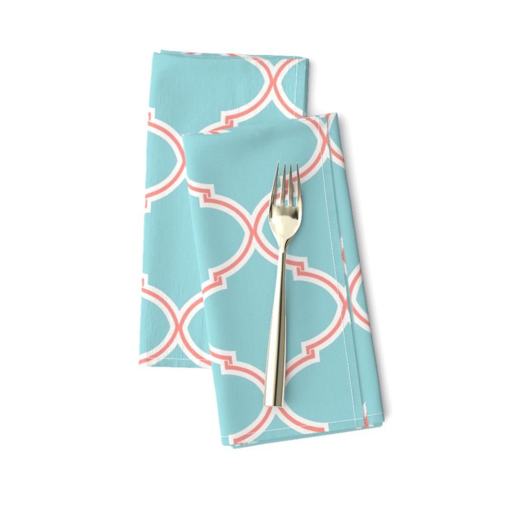 Lily Trellis in Turquoise and Coral 