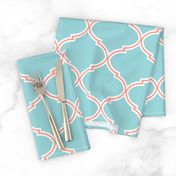 Lily Trellis in Turquoise and Coral 