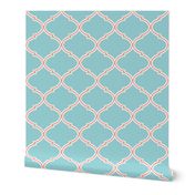 Lily Trellis in Turquoise and Coral 