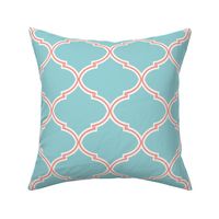 Lily Trellis in Turquoise and Coral 