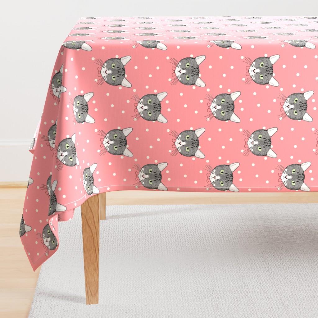 Polka Cats Pink